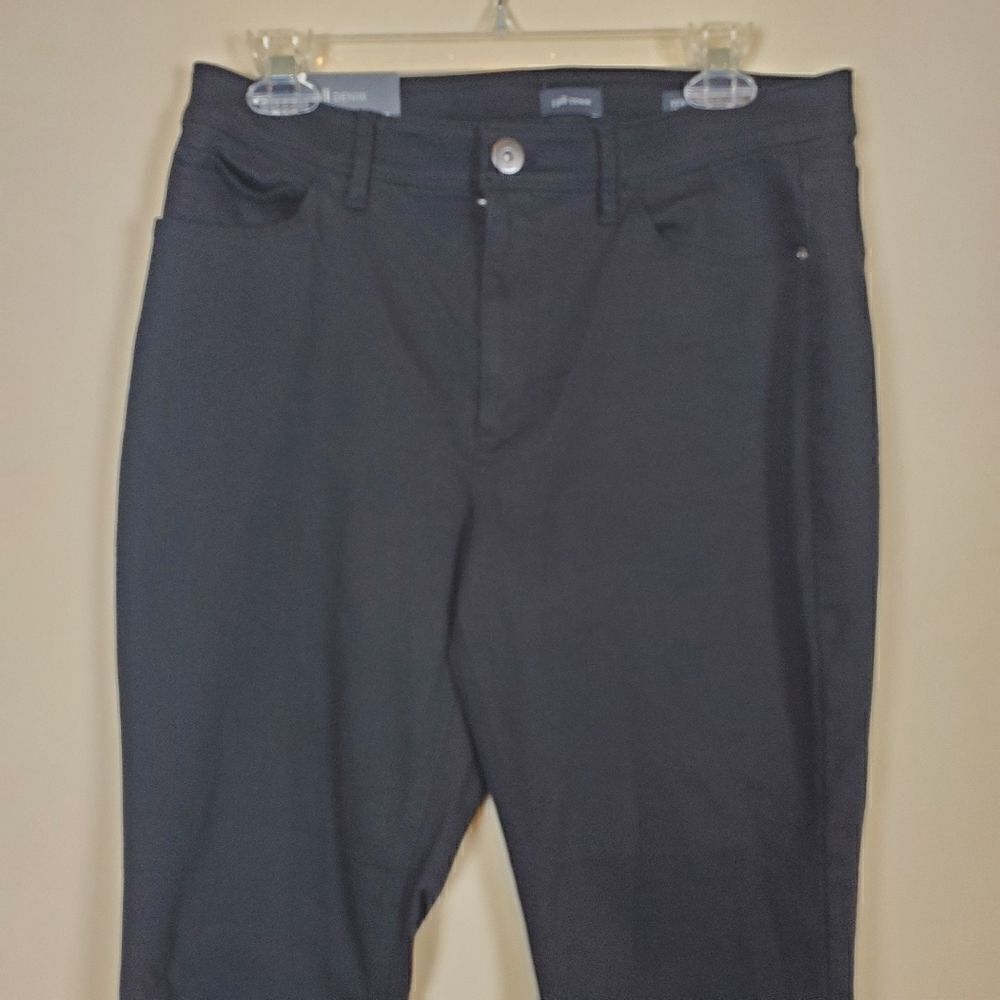 J. Jill Denim Black Kick Flare Ankle Cut Off Jeans Size q0 - Picture 2 of 8
